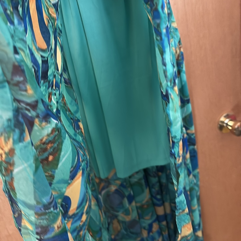 Mark. High low dress abstract sleeveless blouse ruffle sz lg - Picture 6 of 7